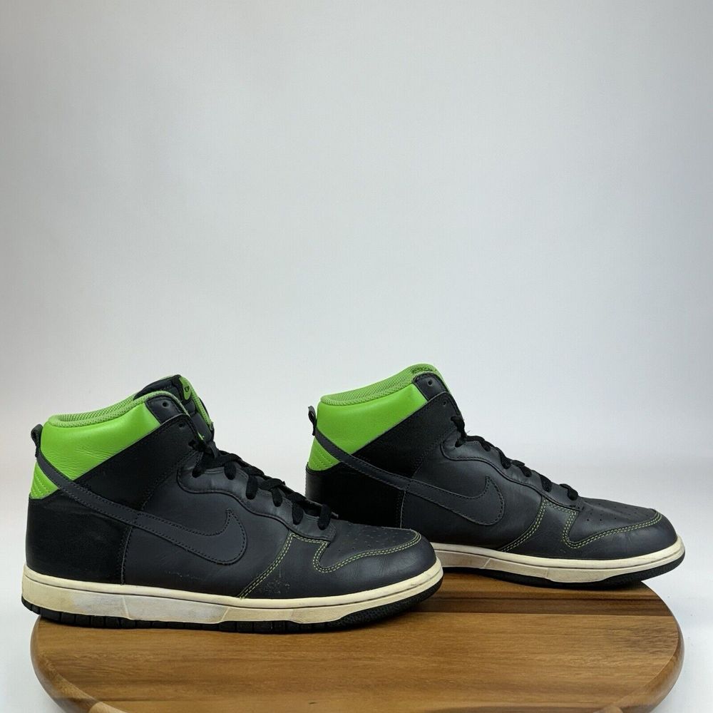 Mens Nike Dunk High Anthracite Green Leather Basketball Sneakers Shoes Size 10.5
